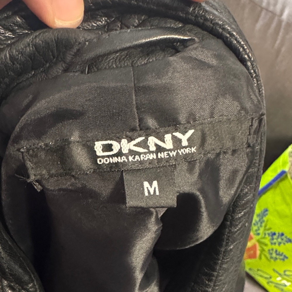DKNY black Leather Jacket for Women - Picture 6 of 8